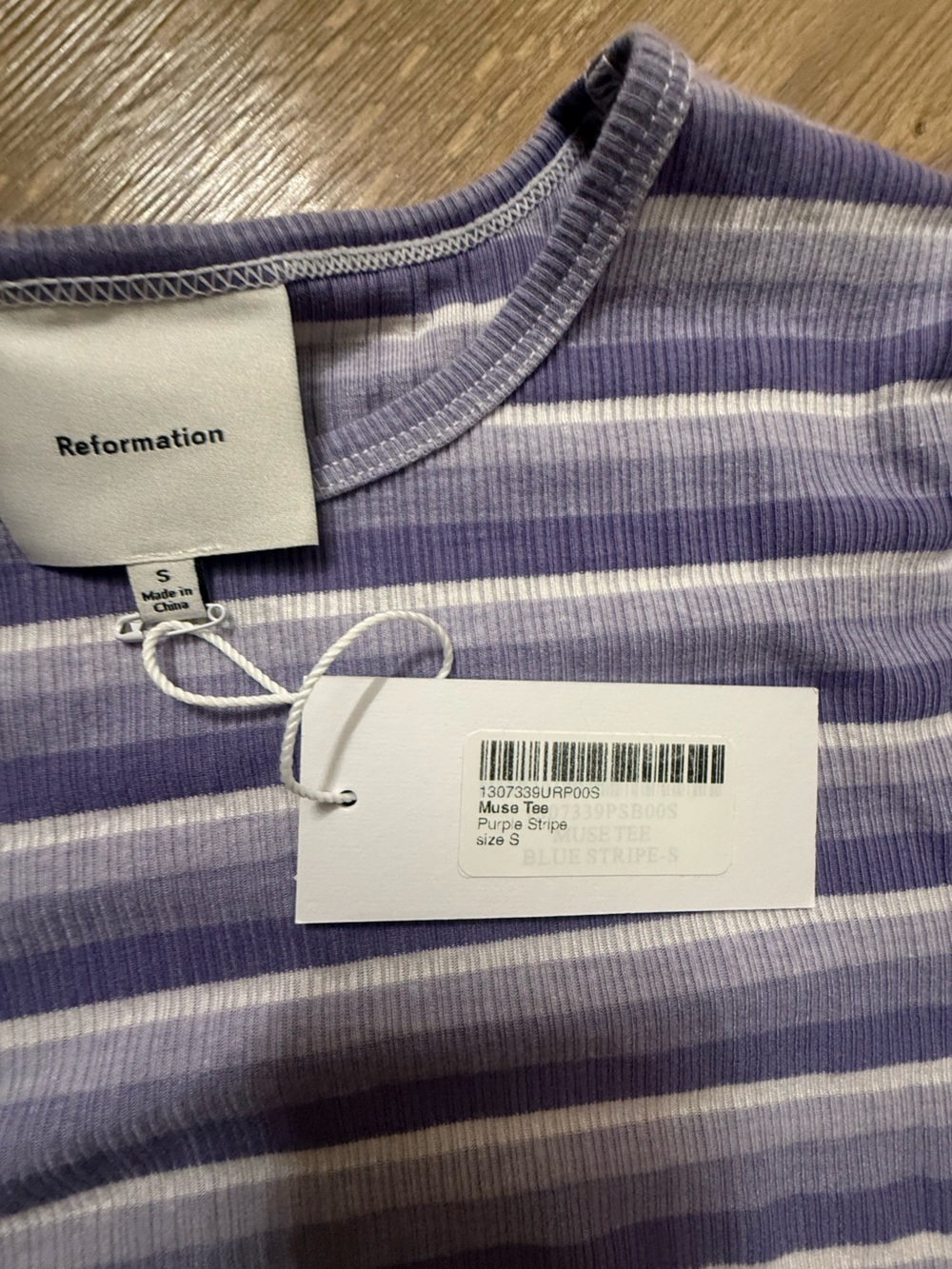 Reformation Muse Striped Ribbed Tee - Picture 9 of 9